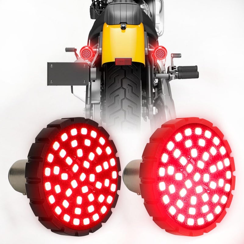 SUNPIE Motorcycle LED Turn Signal Lights 1157 Bullet Style Rear Blinker LED Light Compatible with Harley Touring Dyna Softail Sportster Street Glide Road Glide Iron 883, Dual-Element - Image 1